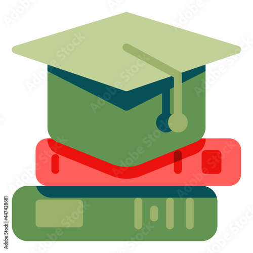 mortarboard flat icon