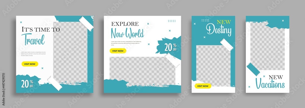 Travel sosial media post banner template. Vector. Travel sosial media post banner template. Vector.