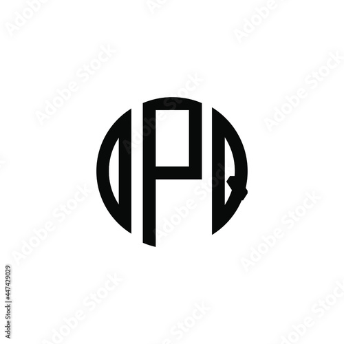 DPQ letter logo design. DPQ letter in circle shape. DPQ Creative three letter logo. Logo with three letters. DPQ circle logo. DPQ letter vector design logo  photo