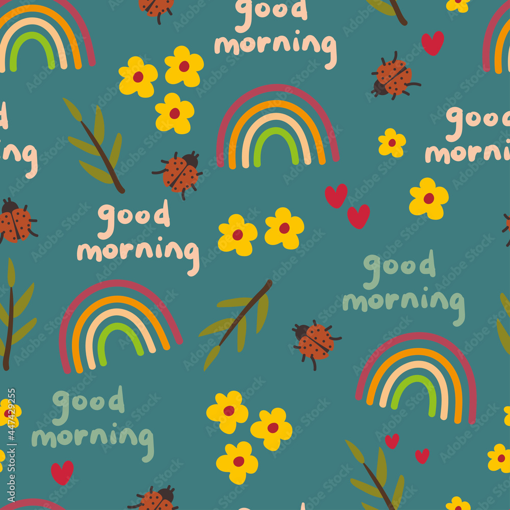 Seamless pattern with cute cartoon for fabric print, textile, gift wrapping paper. colorful vector for textile, flat style Seamless pattern with cute cartoon for fabric print, textile, gift wrapping paper. colorful vector for textile, flat style