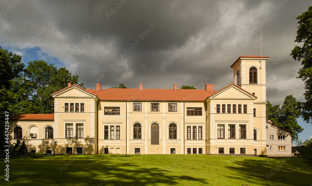 Laza manor in suuny day, Latvia.
