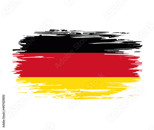 German flag brush grunge background. Vector illustration.