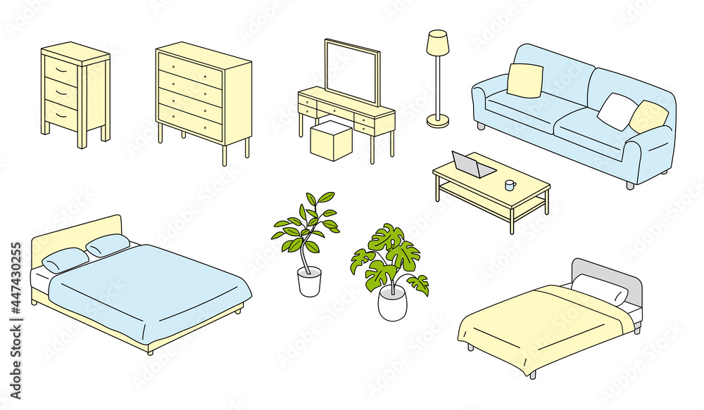 上から見た家具のベクターイラスト Stock Vector Adobe Stock 上から見た家具のベクターイラスト Stock Vector Adobe Stock