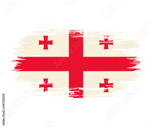 Georgian flag brush grunge background. Vector illustration.