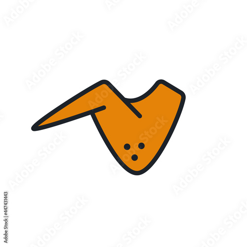Chicken wings icon. Vector isolated linear color icon contour shape outline. Thin line. Modern glyph design. Meat products and poultry. Food ingredients