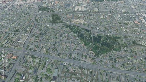 Hamburg aerial view, Hamburg drone 3D render #447431634