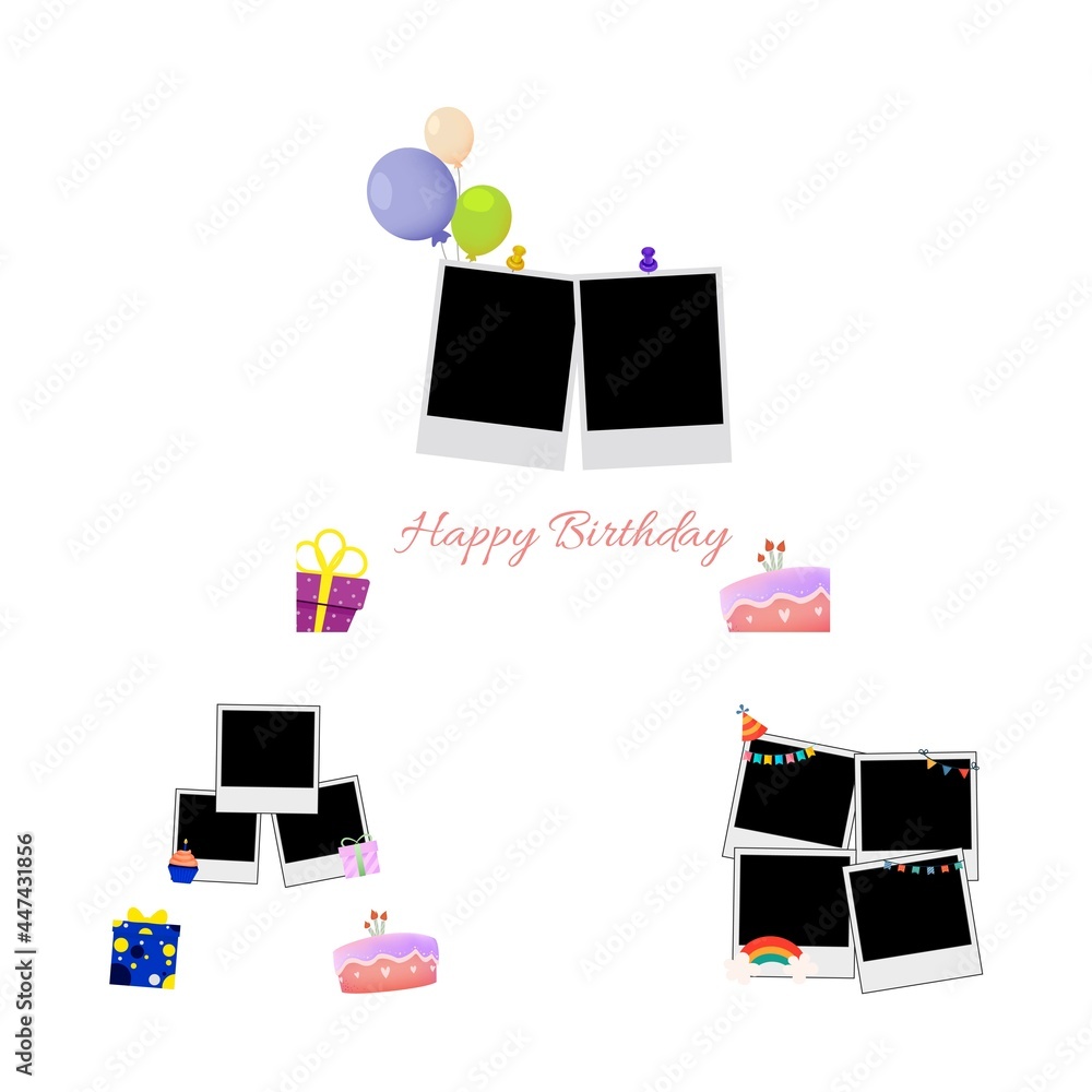 Vetor de Happy birthday, party vintage frame collection vector design