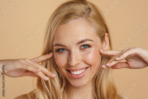 Beauty image of a smiling young blonde woman