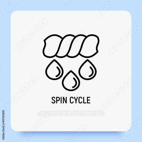 Spin cycle in washing machine. Thin line icon. Modern vector illustration.