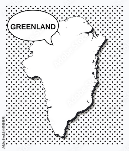 Pop art map of greenland
