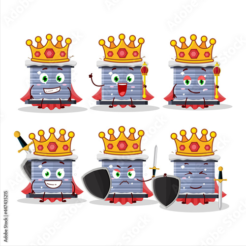 A Charismatic King chimney snow cartoon character wearing a gold crown
