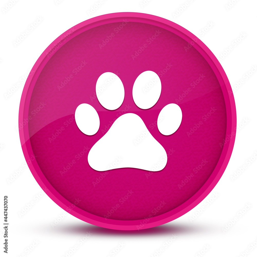Dog or cat paw print luxurious glossy pink round button abstract Dog or cat paw print luxurious glossy pink round button abstract