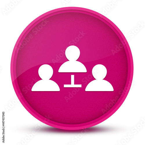 Communication concept luxurious glossy pink round button abstract