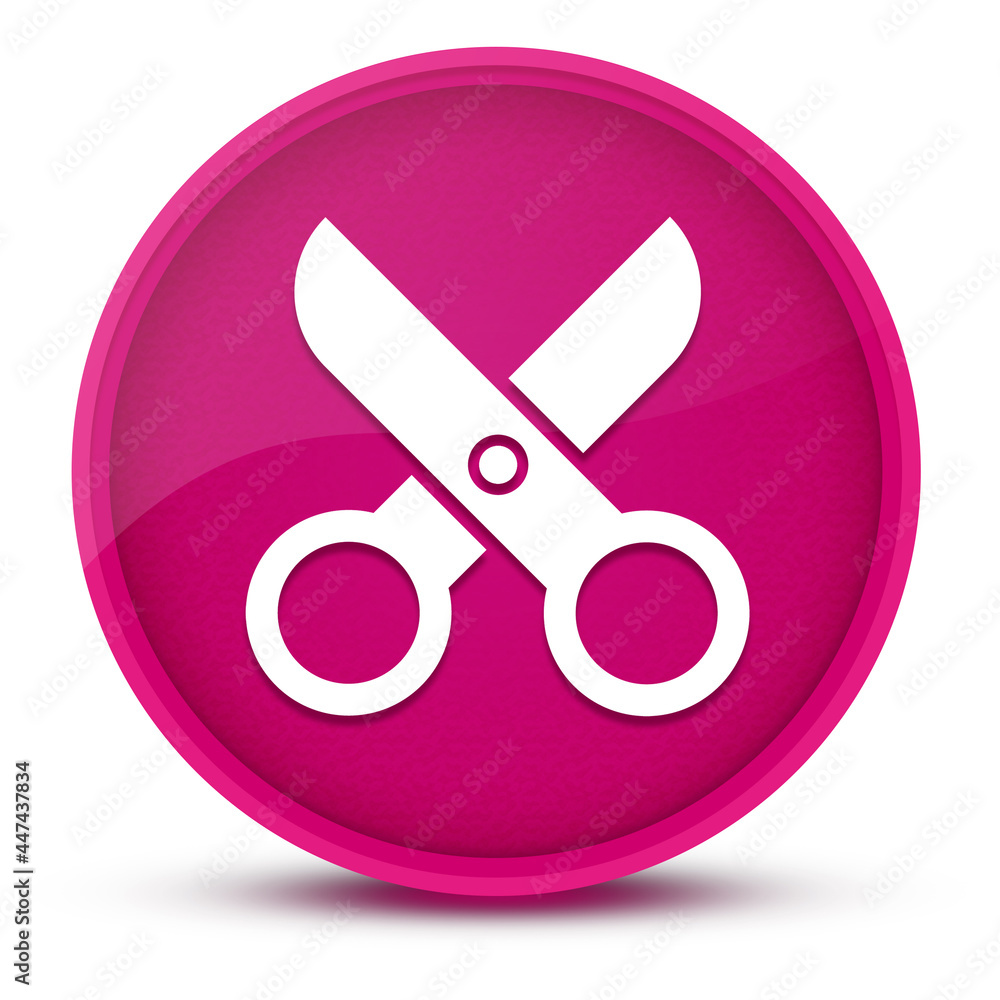Scissors luxurious glossy pink round button abstract Scissors luxurious glossy pink round button abstract