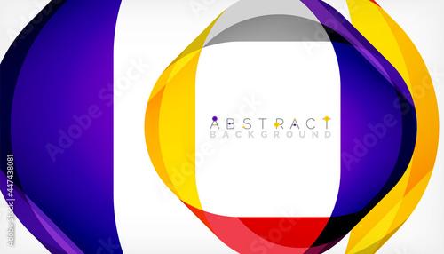 Free Download Abstract square shape with overlapping waves, minimal geometric background. Vector Illustration For Wallpaper, Banner, Background, Landing Page - GFXLoad