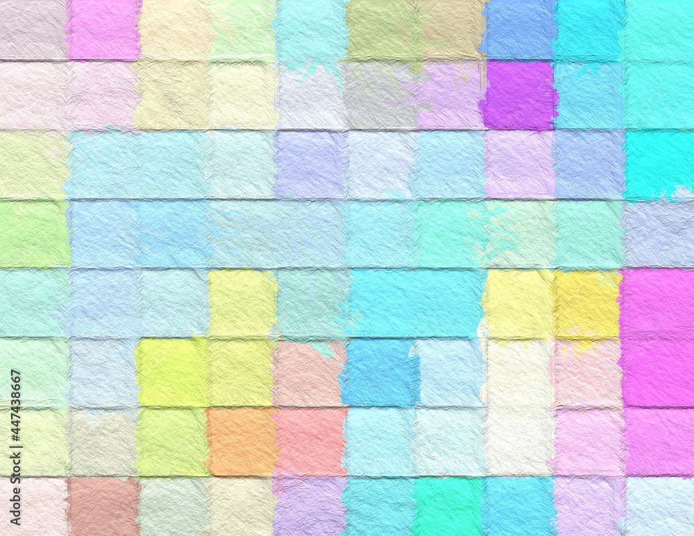 Colorful abstract mosaic with a rough texture background. Colored square pattern background. Picture for creative wallpaper or design art work. Backdrop have copy space for text. Colorful abstract mosaic with a rough texture background. Colored square pattern background. Picture for creative wallpaper or design art work. Backdrop have copy space for text.