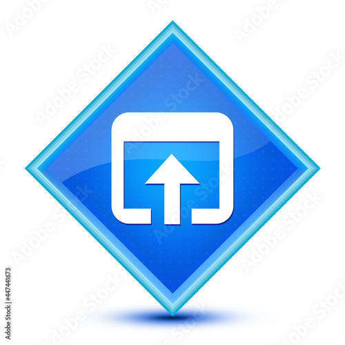 Open in browser icon isolated on special blue diamond button Free Download Open in browser icon isolated on special blue diamond button - GFXLoad