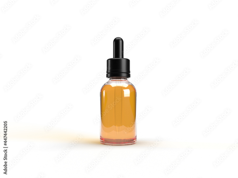 Dropper bottle mock up image . Clear white cosmetic bottle image for beauty mockup