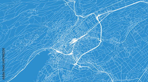 Urban vector city map of Biel and Bienne, Switzerland, Europe