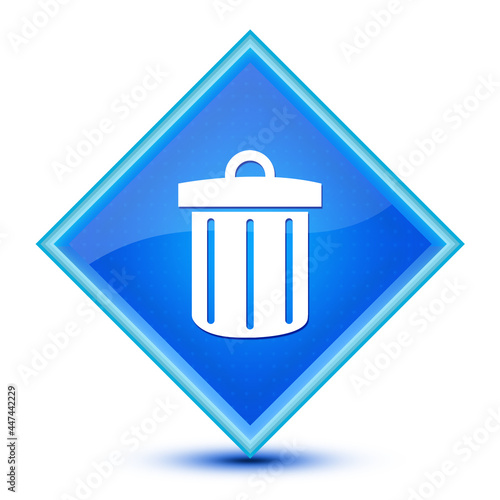 Recycle bin icon isolated on special blue diamond button illustration