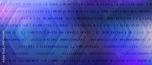 0 1 matrix digits big data tech vector background with fluid gra