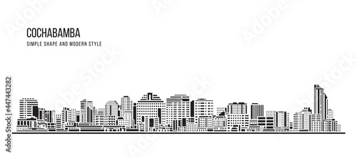 Cityscape Building Abstract Simple shape and modern style art Vector design - Cochabamba city