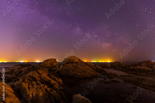 The sea at night and the beautiful Milky Way