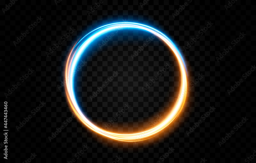 Vector glowing light lines. Neon light, electric light, portal, light effect PNG. Blue, orange portal png, magic glow, shine. Vector glowing light lines. Neon light, electric light, portal, light effect PNG. Blue, orange portal png, magic glow, shine.