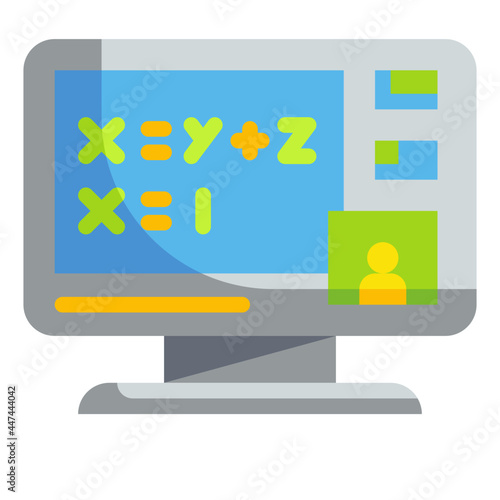 online courses flat icon