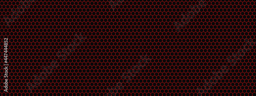 Abstract background of red hexagons