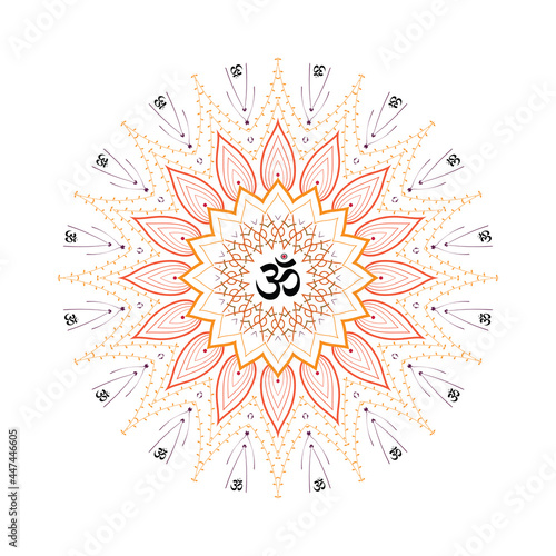 Fotografija Circular pattern in form of mandala for flower Henna, Mehndi, tattoo, decoration