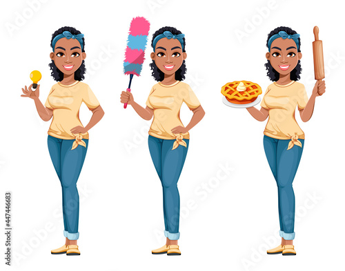 Pretty African American housewife