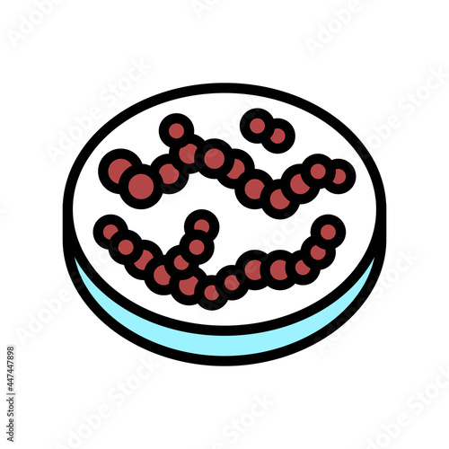 streptococcus bacteria color icon vector. streptococcus bacteria sign. isolated symbol illustration