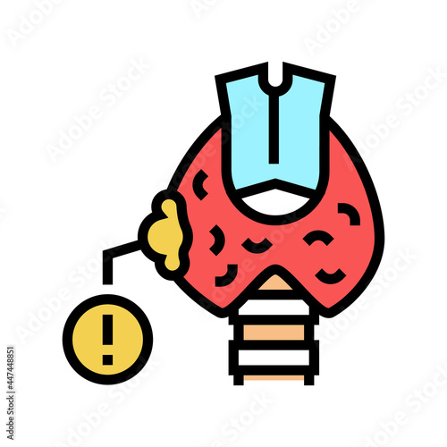 thyroid cancer color icon vector. thyroid cancer sign. isolated symbol illustration