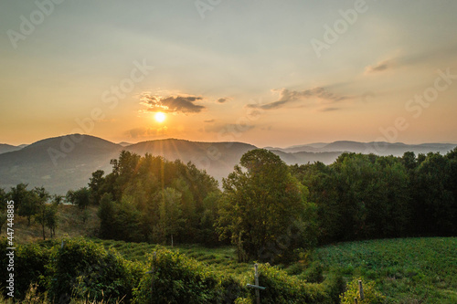 Hills around the settlement of Tre  njevica in Serbia.