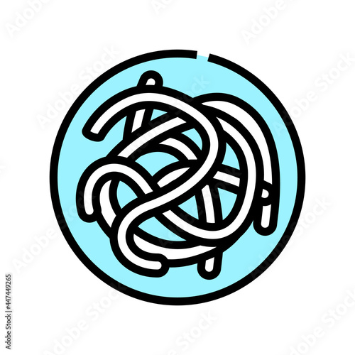 parasitic worms ascaris color icon vector. parasitic worms ascaris sign. isolated symbol illustration