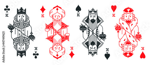 4 kings from unique playing cards