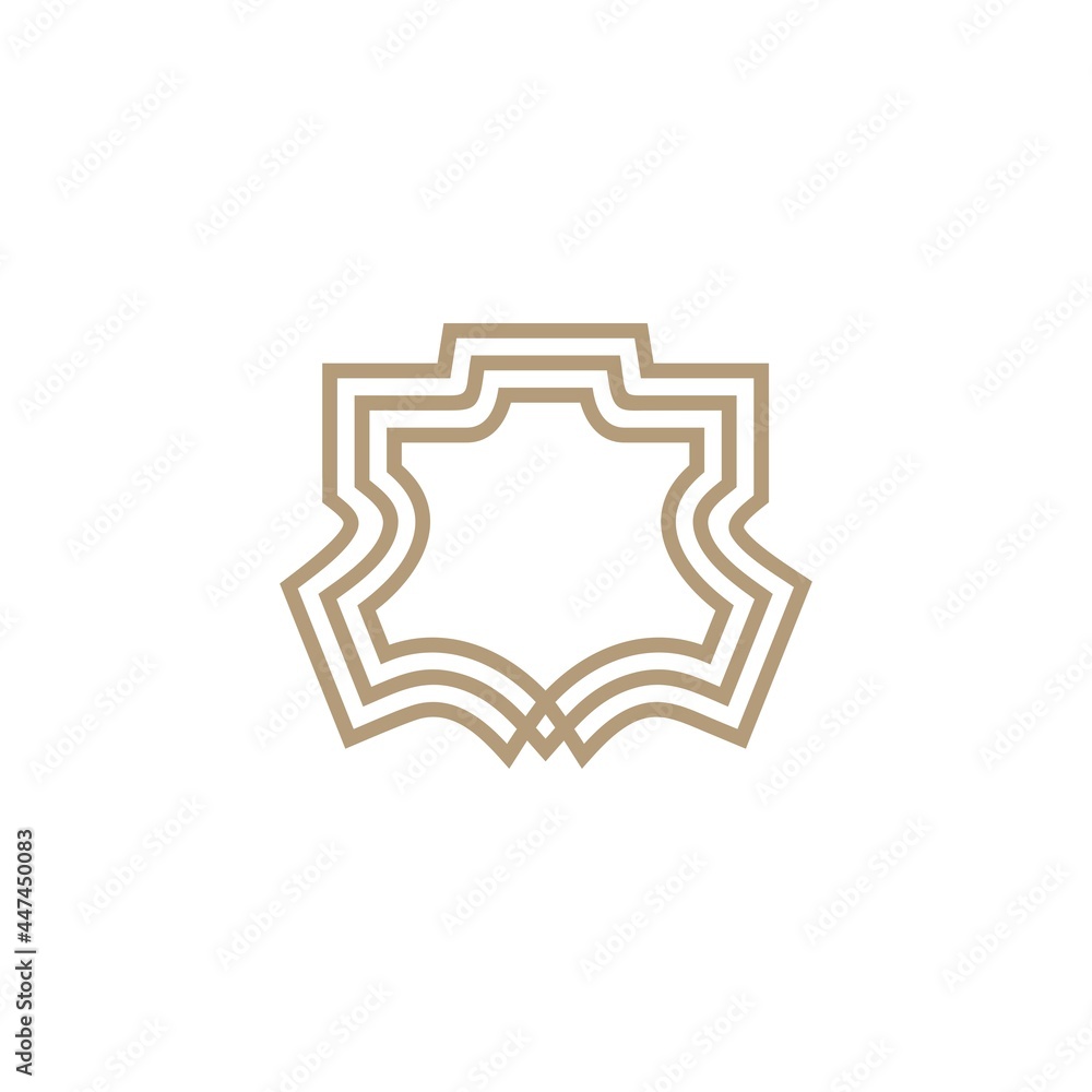 genuine or synthetic leather logo vector icon illustration