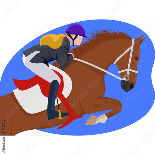 Horse racer sport beautiful illustration.