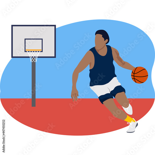 Male basketball player beautiful illustration.