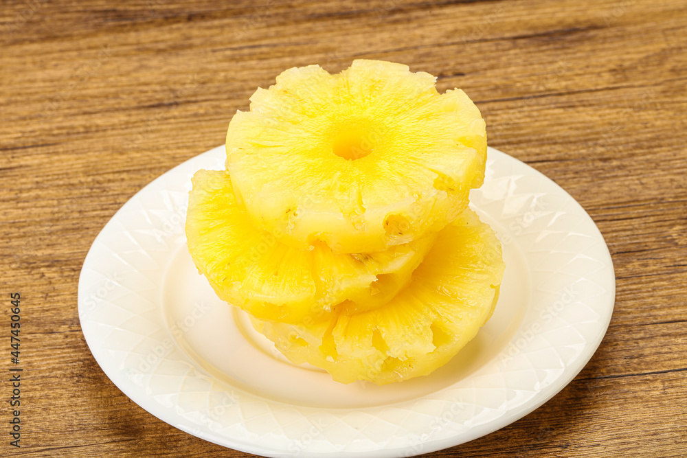 Sweet pineapple rings in the bowl Sweet pineapple rings in the bowl