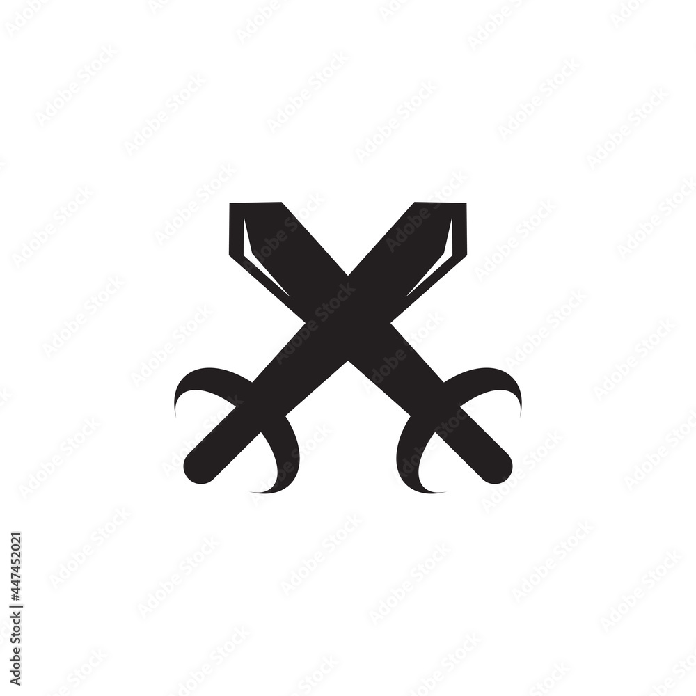 Fototapeta premium Crossed sword logo design template