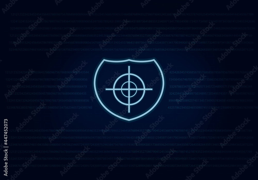 Illustration of a shield showing the level of protection against cyber