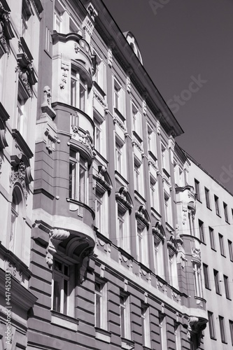 Vienna street. Austria black and white.