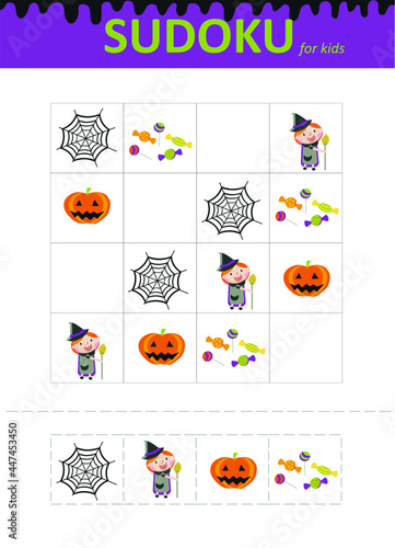 Sudoku for kids. Sudoku. Children's puzzles. Educational game for children.