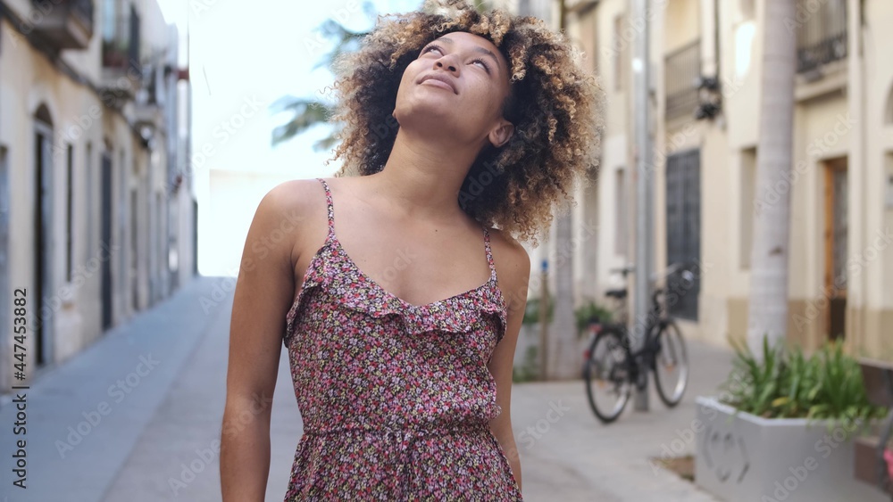 Young charming woman in summer dress Young charming woman in summer dress