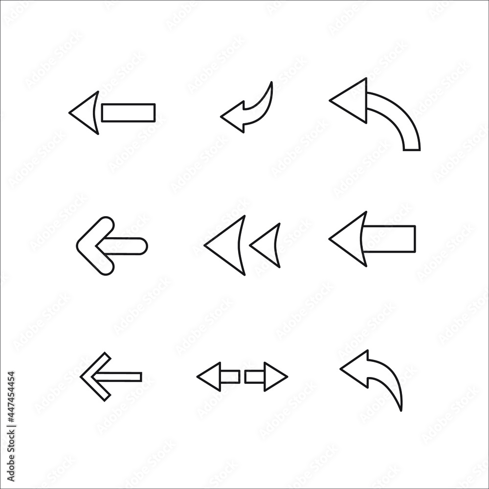 left arrow icon set. left arrow icon pack symbol vector elements for infographic web left arrow icon set. left arrow icon pack symbol vector elements for infographic web