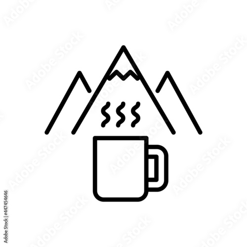 Camping mug vector outline icon style illustration. EPS 10 file