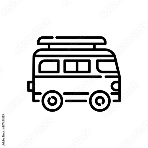 carvan vector outline icon style illustration. EPS 10 file