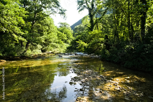 Fiume Bosso lungo il sentiero per le cascate del Fosso di Teria a Secchiano nelle Marche